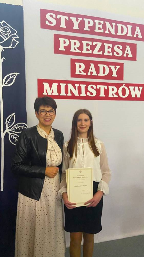 Zdjęcie: Natalia otrzymała Stypendium Prezesa Rady Ministrów